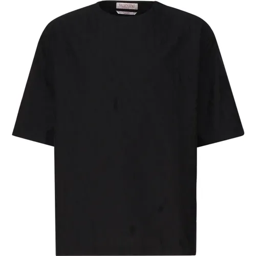 Crew Neck T-shirt with Iconographe Motif , male, Sizes: M, S - Valentino Garavani - Modalova