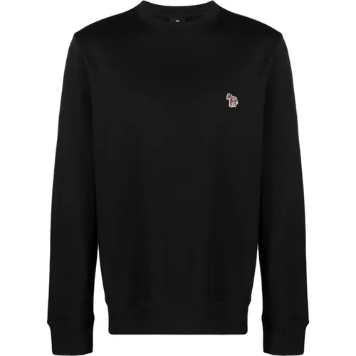Zebra Logo Organic Cotton Sweatshirt , male, Sizes: XL, S, M, 2XL, L - PS By Paul Smith - Modalova