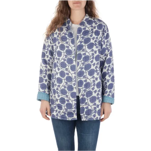 Blue Floral Jacket , female, Sizes: XS, L - Milk Atelier - Modalova