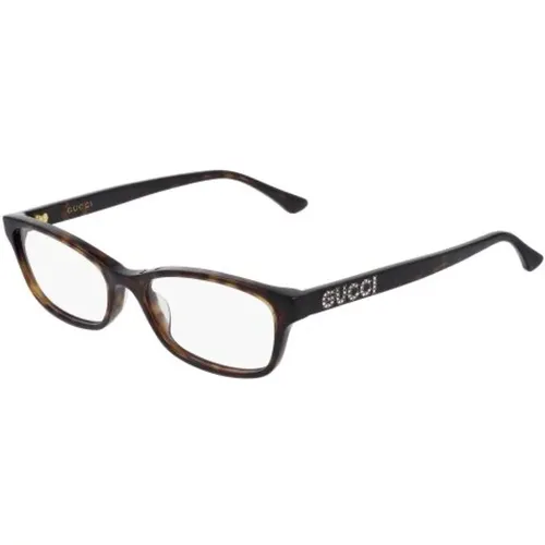 Gg0730O Havana Transparente Brille , unisex, Größe: 50 MM - Gucci - Modalova