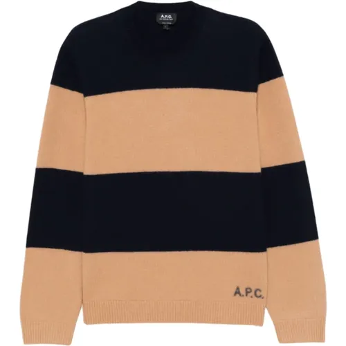 Edward Pullover in Navy/Beige , Herren, Größe: M - A.P.C. - Modalova