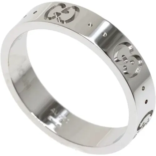 Pre-owned Silver White Gold Gucci Ring , female, Sizes: ONE SIZE - Gucci Vintage - Modalova