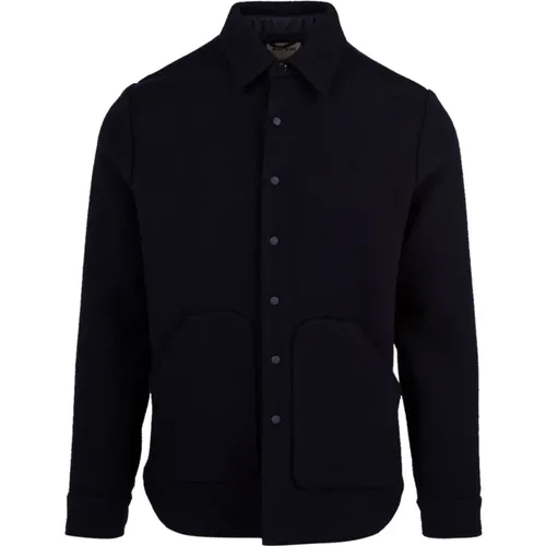 Front Button Closure Side Pocket Split Sleeve Shirt , male, Sizes: S, XL, M - Aspesi - Modalova