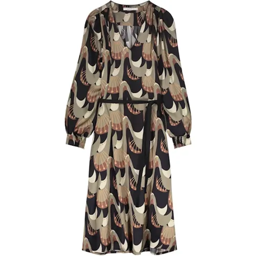 Abstract Peacock Dress , female, Sizes: M, S - Summum Woman - Modalova