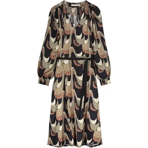 Abstract Peacock Dress , female, Sizes: M, XL - Summum Woman - Modalova