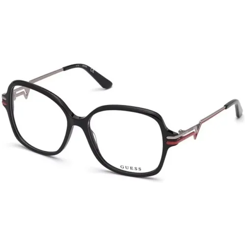 Glänzende Schwarze Brille , Damen, Größe: 59 MM - Guess - Modalova