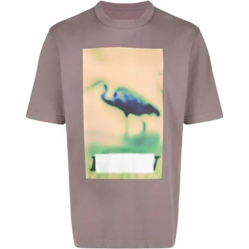 Purple Censored T-shirt, Cotton, Short Sleeves , male, Sizes: 2XL - Heron Preston - Modalova