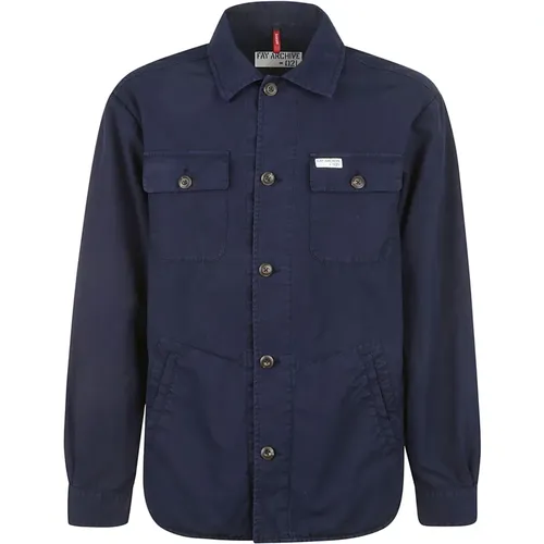 Cotton Shirt Jacket Ripstop Texture , male, Sizes: XL - Fay - Modalova