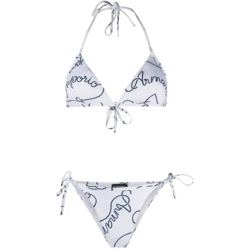 Blaues Logo Bikini Set Weiß - Emporio Armani - Modalova