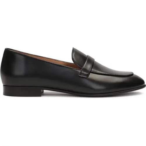 Damen schwarze glatte Lederloafers , Damen, Größe: 35 1/2 EU - Kazar - Modalova