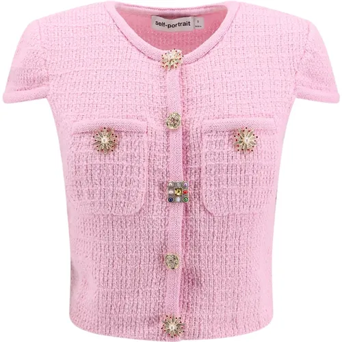 Jewel Button Knit Top , female, Sizes: S, L, M - Self Portrait - Modalova
