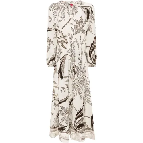 Botanical Print Silk Dress , female, Sizes: S, XS - F.r.s For Restless Sleepers - Modalova