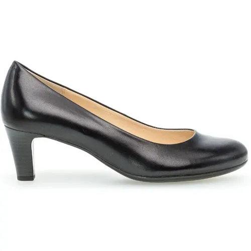 Schwarze Leder Klassische Elegante Pumps , Damen, Größe: 40 EU - Gabor - Modalova