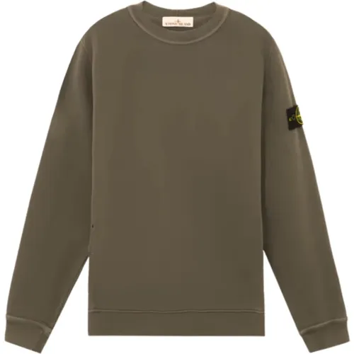 Diagonaler Fleece 'Old' Effekt Pullover , Herren, Größe: M - Stone Island - Modalova