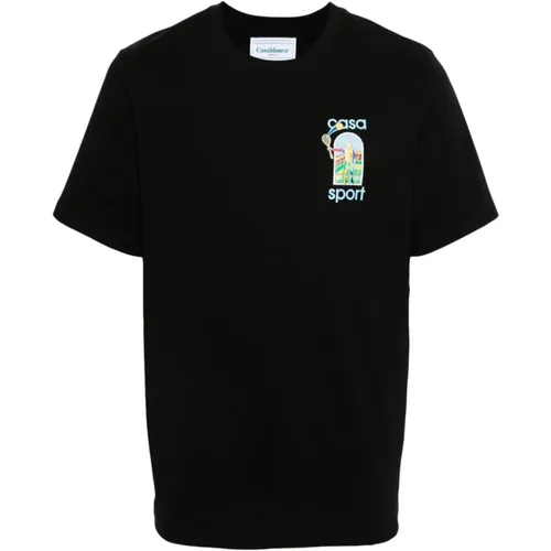 Schwarze T-Shirts und Polos aus Bio-Baumwolle - Casablanca - Modalova