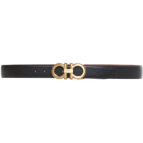 Reversible Leather Belt with Gancini Buckle , male, Sizes: 110 CM, 95 CM, 100 CM, 105 CM - Salvatore Ferragamo - Modalova