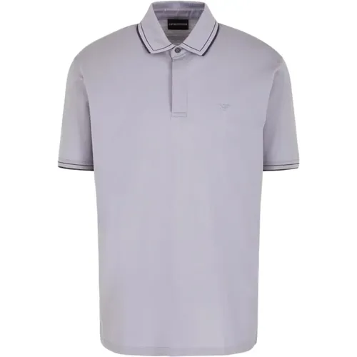 Gekämmtes Piqué-Polo mit Adlerstickerei - Emporio Armani - Modalova