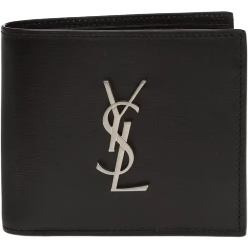 Bifold wallet with logo , male, Sizes: ONE SIZE - Saint Laurent - Modalova