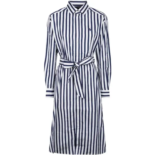 Striped Chemisier Dress with Belt , female, Sizes: 2XS - Ralph Lauren - Modalova