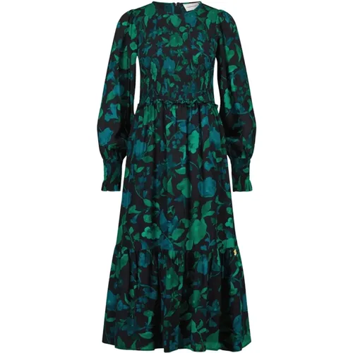 Smocked Midi Kleid mit Knopfverschluss , Damen, Größe: L - Fabienne Chapot - Modalova