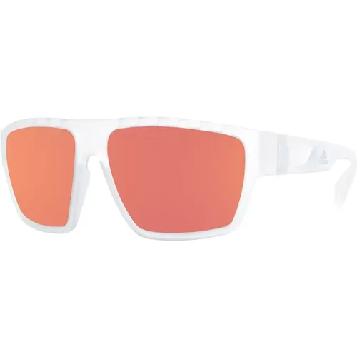 Weiße Sport-Sonnenbrille mit verspiegelten Gläsern - Adidas - Modalova