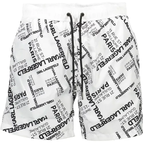 Weiße Herren Badeboxershorts , Herren, Größe: L - Karl Lagerfeld - Modalova