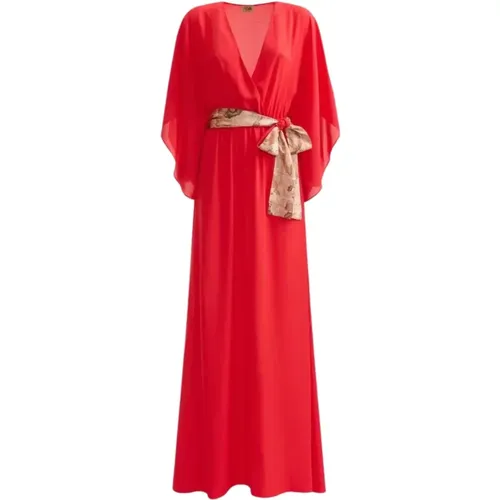 Kimono-Stil Kleid mit Gürtel , Damen, Größe: XS - Alviero Martini 1a Classe - Modalova