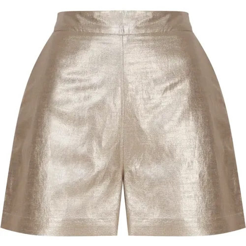 Platinum Laminated High Waist Shorts , female, Sizes: L, 2XL, XL - Guess - Modalova