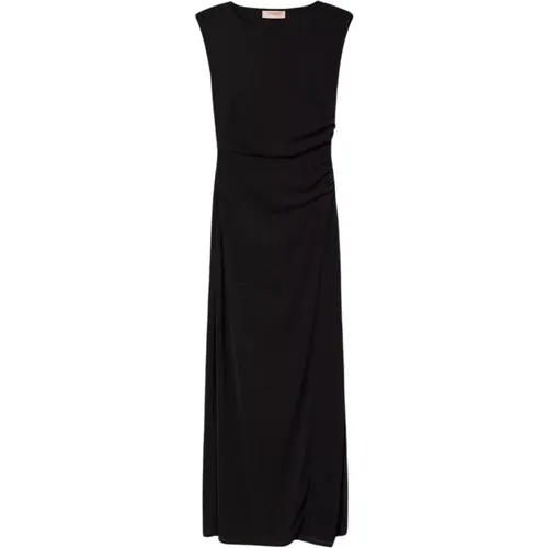 Jersey Long Dress with Ruching , female, Sizes: XS - Twinset - Modalova