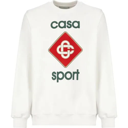 Cotton Crew Neck Sweatshirt , male, Sizes: M, XL - Casablanca - Modalova