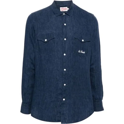 Denim Linen Shirt , male, Sizes: S - MC2 Saint Barth - Modalova