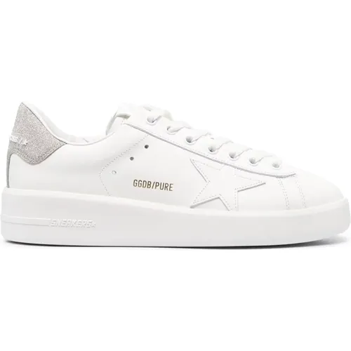 Weiße Leder Sneakers Stern Patch - Golden Goose - Modalova