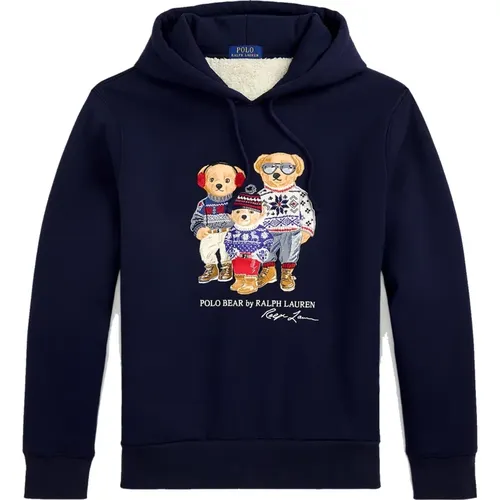 Polo Bear Family Fleece Hoodie RL Navy -S , Herren, Größe: XL - Ralph Lauren - Modalova