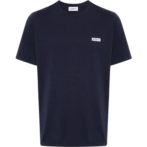 Cotton Jersey Crew Neck T-shirt , male, Sizes: S, M, L, XL - Autry - Modalova
