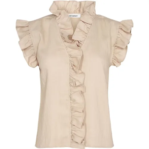 Frill Top with Flounce Details , female, Sizes: M - Co'Couture - Modalova