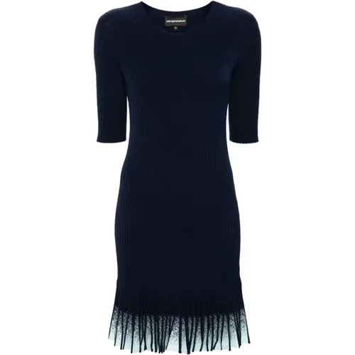 Blaues Kurzes Kleid , Damen, Größe: S - Emporio Armani - Modalova