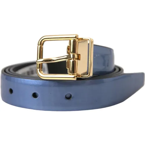 Metallic Metal Buckle Gürtel , Herren, Größe: 90 CM - Dolce & Gabbana - Modalova