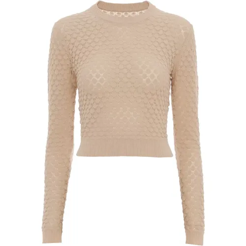 Crewneck Sweater Gerippte Bündchen , Damen, Größe: M - Chloé - Modalova