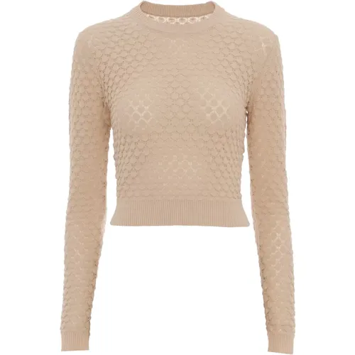 Crewneck Sweater Ribbed Hem , female, Sizes: L - Chloé - Modalova