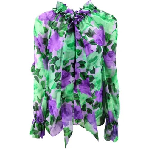 Floral Fantasy Chiffon Blouse , female, Sizes: XS - P.a.r.o.s.h. - Modalova