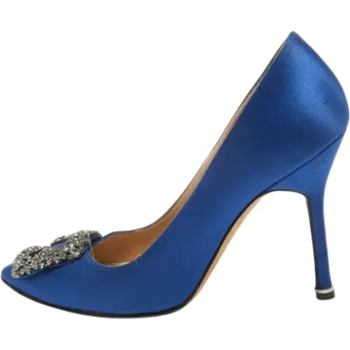 Pre-owned Satin heels , female, Sizes: 3 UK - Manolo Blahnik Pre-owned - Modalova