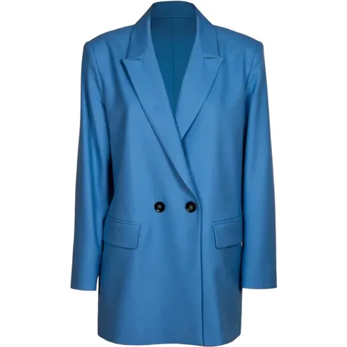 Blaue Vanity Jacke mit Taschen , Damen, Größe: XS - Iblues - Modalova