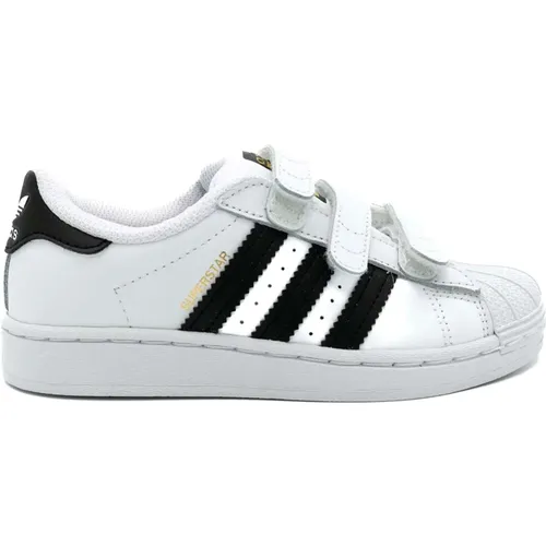 Weiße Superstar Sneakers mit Farbigen Streifen - adidas Originals - Modalova