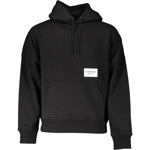 Schwarzer Hoodie mit Druck und Logo , Herren, Größe: 2XL - Calvin Klein - Modalova