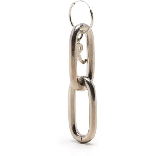 Silver Chain-Link Detail Earring , male, Sizes: ONE SIZE - Raf Simons - Modalova
