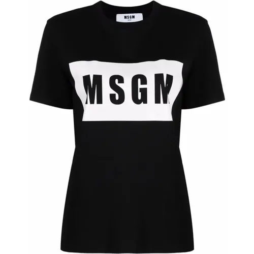 Einfaches Baumwoll-T-Shirt MSGM - MSGM - Modalova