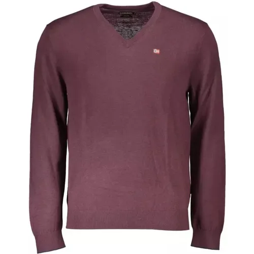 Zeitloser rosa V-Ausschnitt Pullover - Napapijri - Modalova