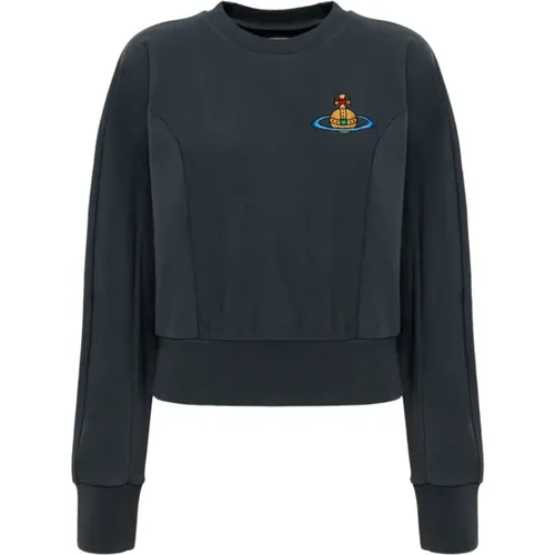 Maxi Orb Stickerei Cropped Sweatshirt , Damen, Größe: S - Vivienne Westwood - Modalova