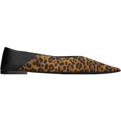 Flat Shoes with V-Cut Vamp , female, Sizes: 2 UK - Saint Laurent - Modalova
