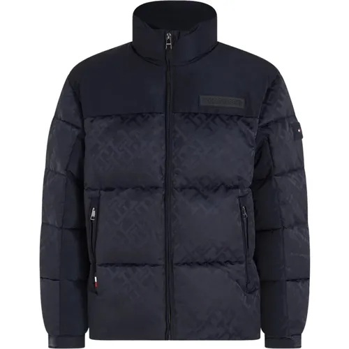 Short New York Monogram Puffer Jacket , male, Sizes: L - Tommy Hilfiger - Modalova